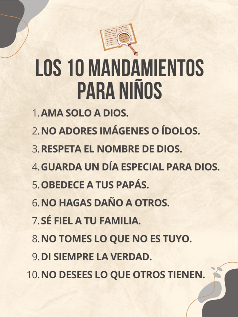 los 10 mandamientos para niños